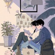 清新简单情侣日常插画头像图片