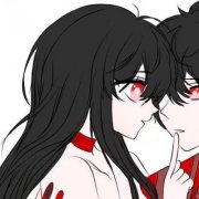 微信高清病娇情侣头像动漫图片