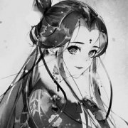 女生高清古风黑白动漫头像图片