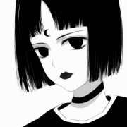 黑白动漫病娇女生头像图片