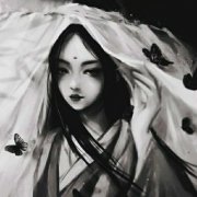 微信动漫古风黑白头像女