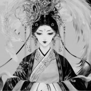 微信高清古风女漫黑白图片
