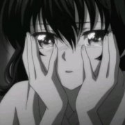 超酷超丧的动漫女生黑白头像图片