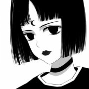 微信超酷黑白动漫女生头像图片