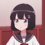 微信短发女生呆萌卡通头像