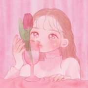 微信可爱女生粉色手绘头像图片