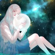 唯美意境带月亮的女生头像图片
