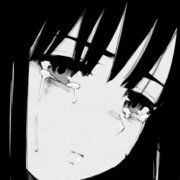 黑白丧系二元次黑暗系少女头像图片