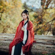 微信古风头像女生红衣图片