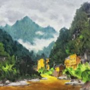 微信意境油画风景头像图片