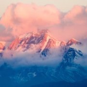 云里雾里雪山风景头像图