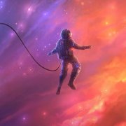 梦幻星空宇航员背影头像