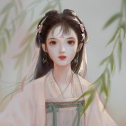 清纯温柔古风手绘女生头