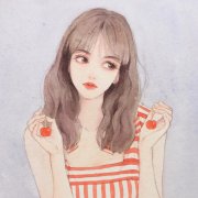 手拿樱桃甜美漫画女生头