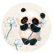 可爱古风Q版熊猫头像图