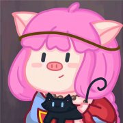 可爱手绘拟人小猪头像图