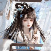 手绘多色拿扇子古风动漫女生头像图片