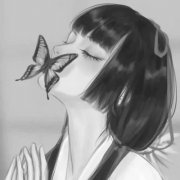 黑白头像女卡通手绘动漫图片