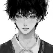 优质动漫男头黑白105张
