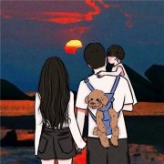 手绘一家子温馨温暖头像