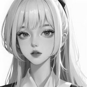 好看漫画头像女黑白48张
