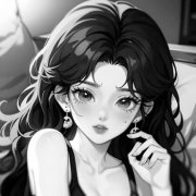 黑白动漫女生头像图片合集32张