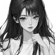 女生头像动漫黑白高清32张
