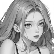 黑白漫画风的高清女头48张