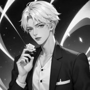 超酷的黑白系帅气动漫男头64张