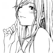 黑白漫画风格的头像女生图片