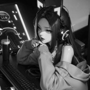 黑白系好看的二次元动漫女头64张