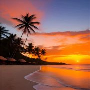 唯美海边夕阳风景头像图