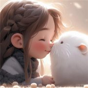 女孩和仓鼠治愈系动漫头像图片