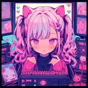 超酷电竞少女动漫头像图